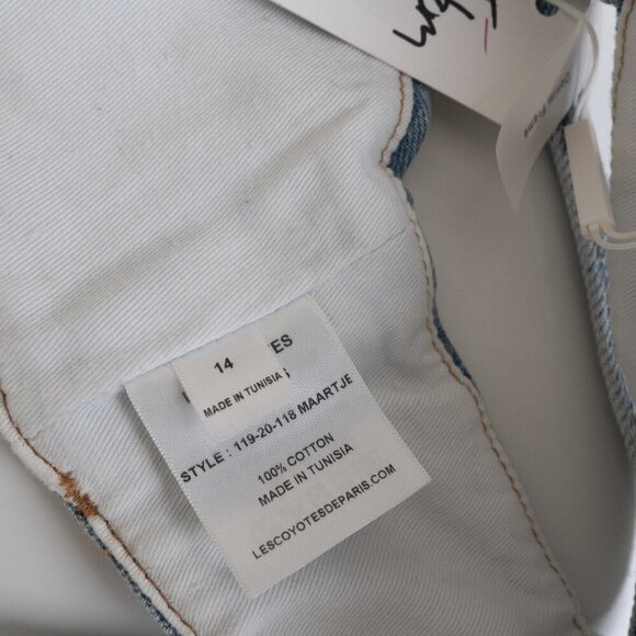 ✨ Les Coyotes de Paris Denim Bralette Girls Size 14 Womens XS Blue Logo Print - Picture 10 of 12